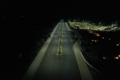 night drone view dholera gatexrealty